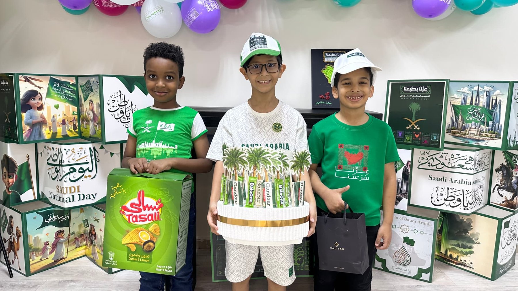 ARWA pupils celebrating Saudi National Day